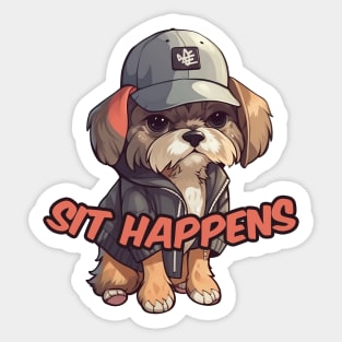 A cute dog wearing street fashion Sticker